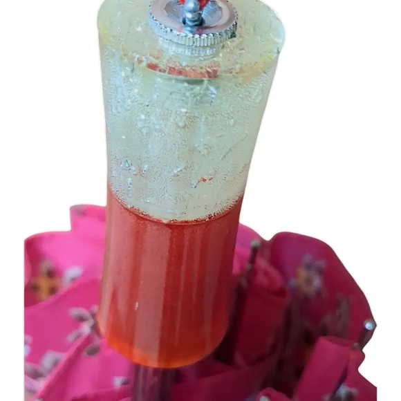 Vintage Fusia Floral Umbrella With Sparkle Handle - Picture 6 of 6